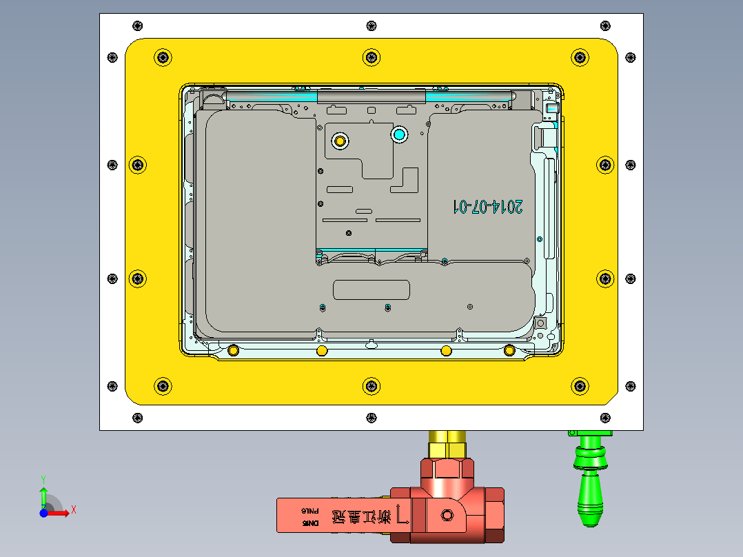 FONE-D-笔记本CNC工装夹具三维模型CNC3前视图