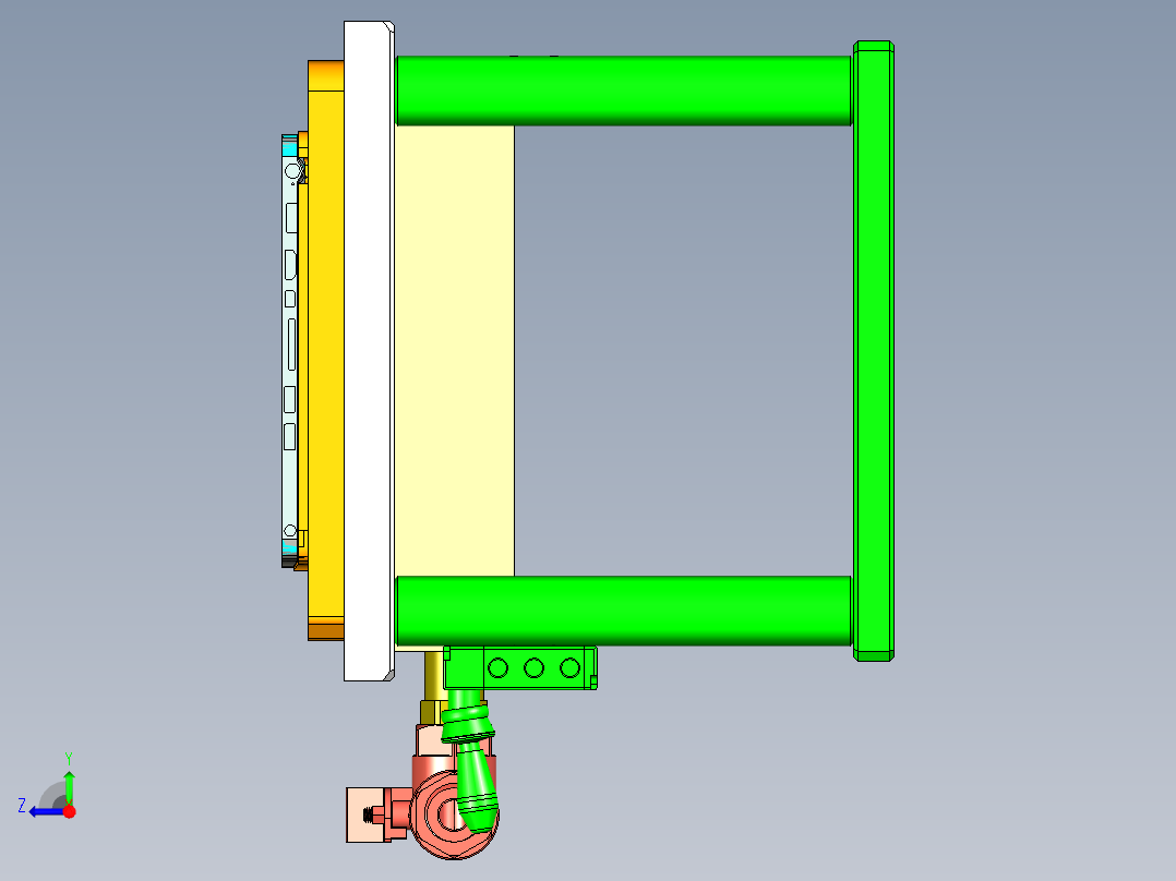 FONE-D-笔记本CNC工装夹具三维模型CNC3右视图