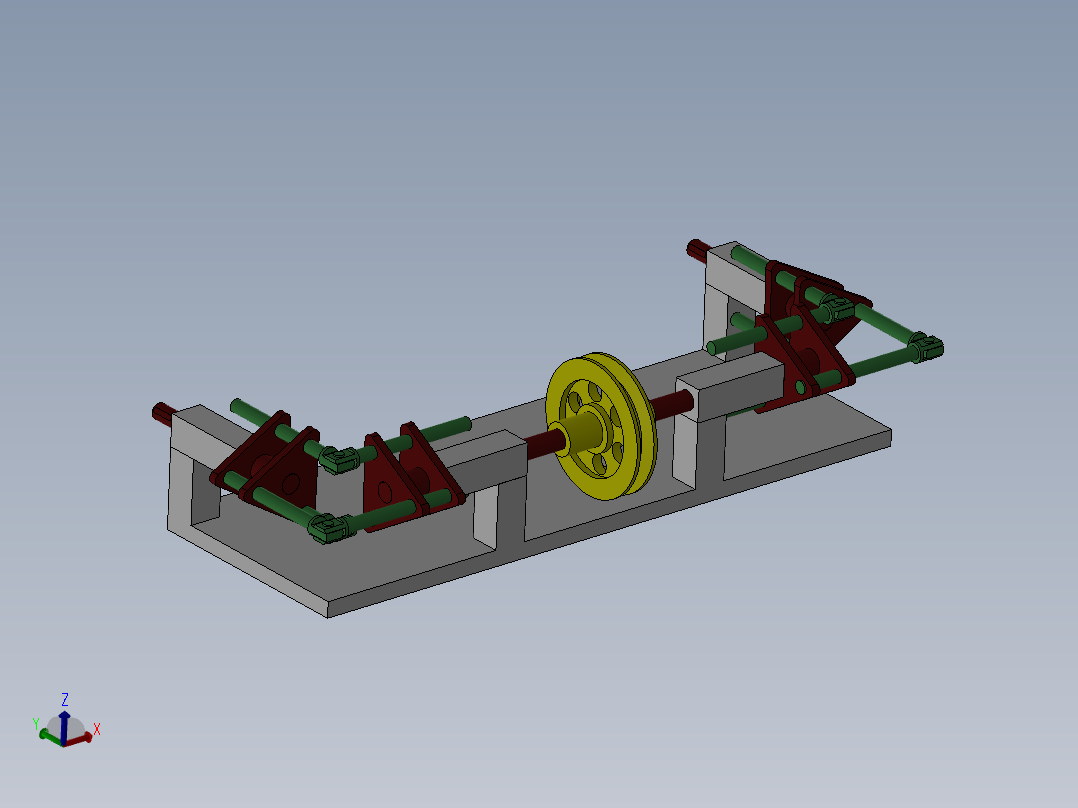 驱动两个远距离轴反向旋转的机构