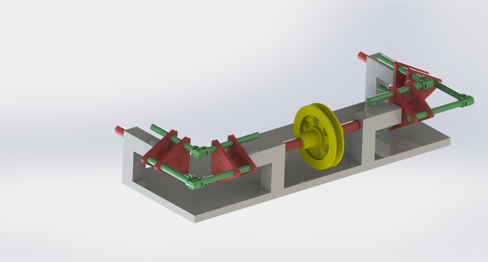 驱动两个远距离轴反向旋转的机构