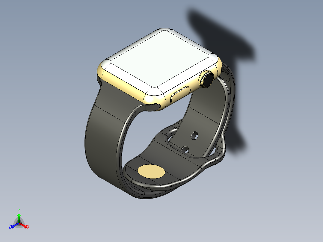 42mm苹果智能手表(多格式)外型正等轴测图