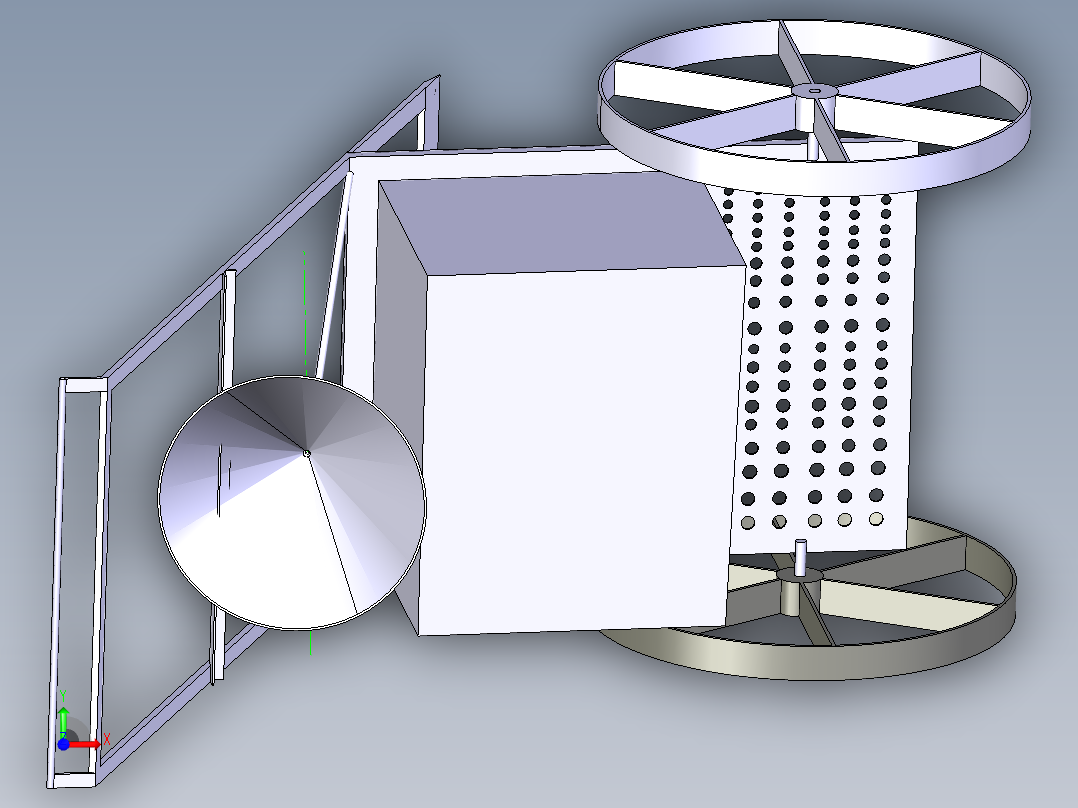 除草施肥机的设计 3d机械模型图纸 Catia STEP前视图