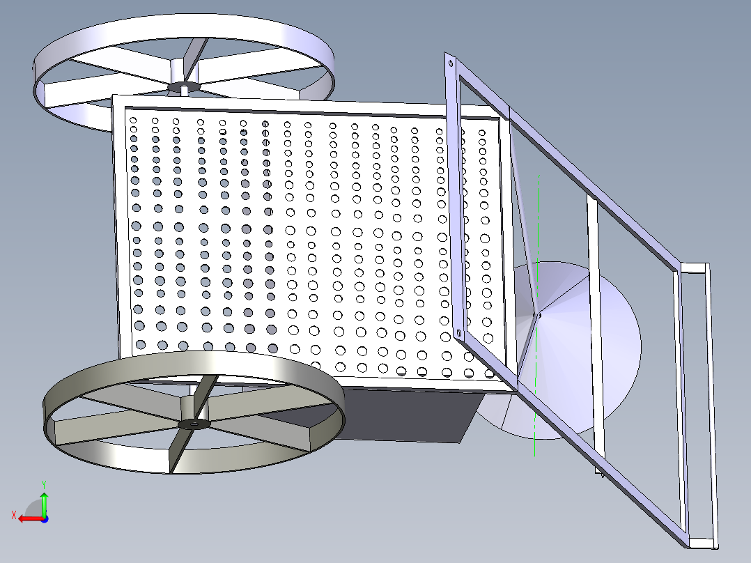 除草施肥机的设计 3d机械模型图纸 Catia STEP后视图