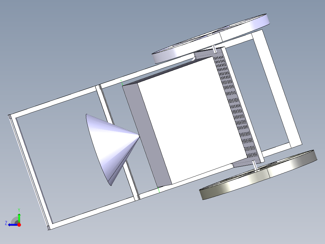 除草施肥机的设计 3d机械模型图纸 Catia STEP右视图