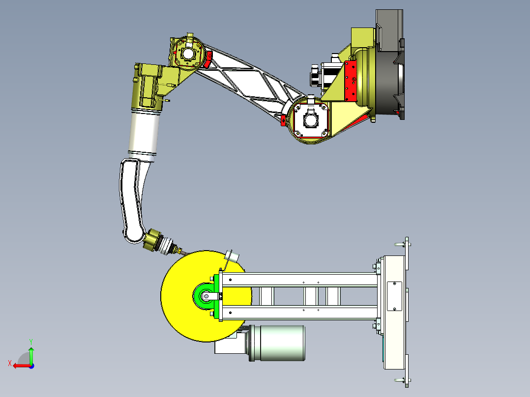 长间距大扭矩单轴变位机设计后视图