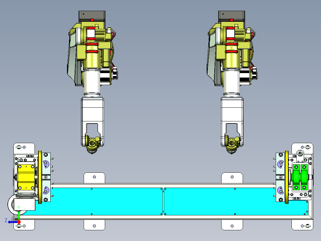 长间距大扭矩单轴变位机设计右视图