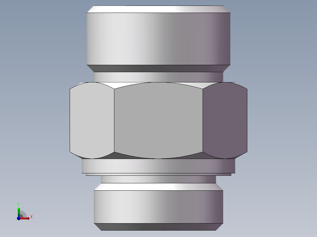 公制螺纹ED密封、1DM-30-27WD前视图
