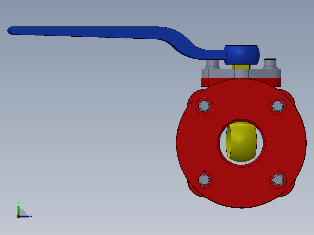 法兰球阀组件左视图
