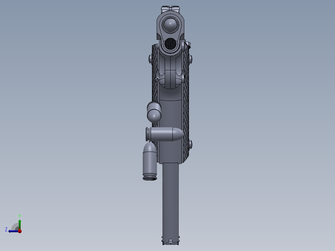 手枪左轮冲锋枪老式狙击步枪设计3D图纸Colt M1911-A1 Redux Semi-Automatic Pistol SW右视图