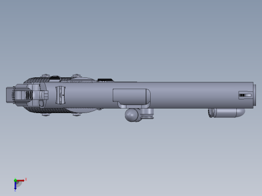 手枪左轮冲锋枪老式狙击步枪设计3D图纸Colt M1911-A1 Redux Semi-Automatic Pistol SW俯视缩略图