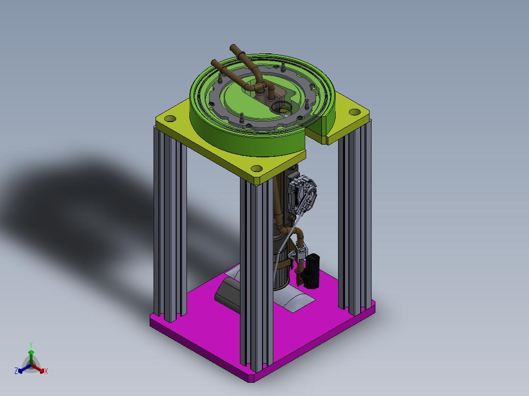 油泵法兰插头压装治具正等轴测图