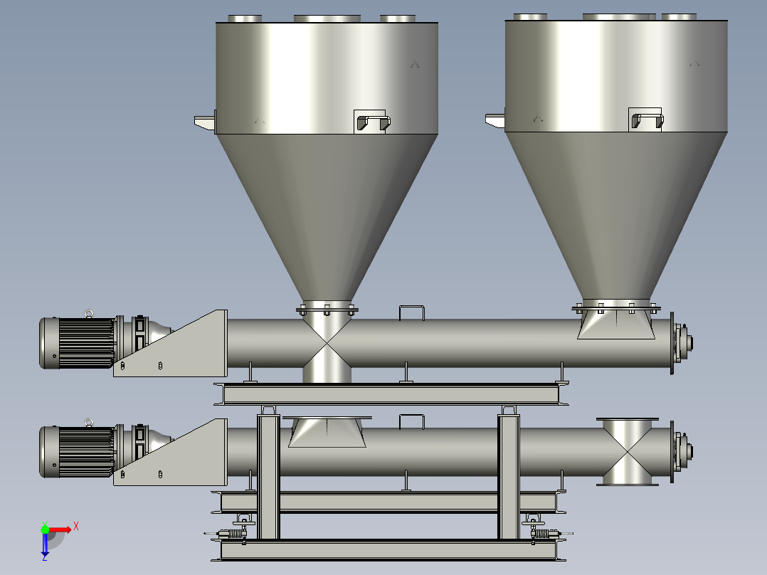 精确稳定的饲料配料系统俯视图
