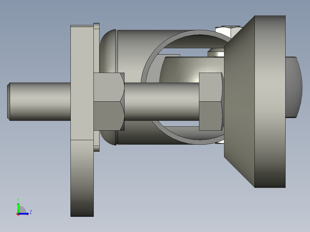 40-80R型材脚轮脚杯组件左视图
