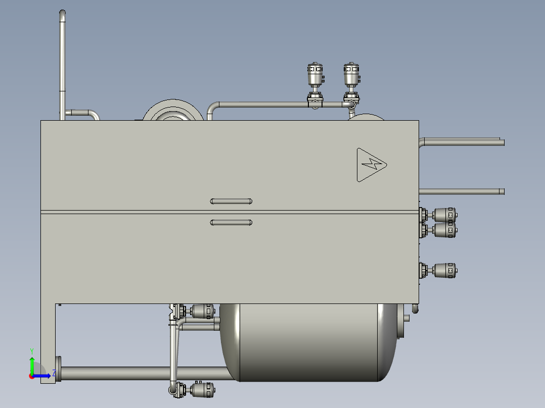 全自动清洗系统专用清洗罐左视图