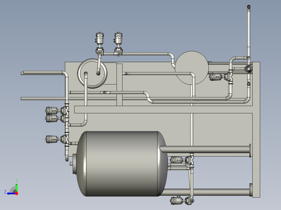 全自动清洗系统专用清洗罐右视图