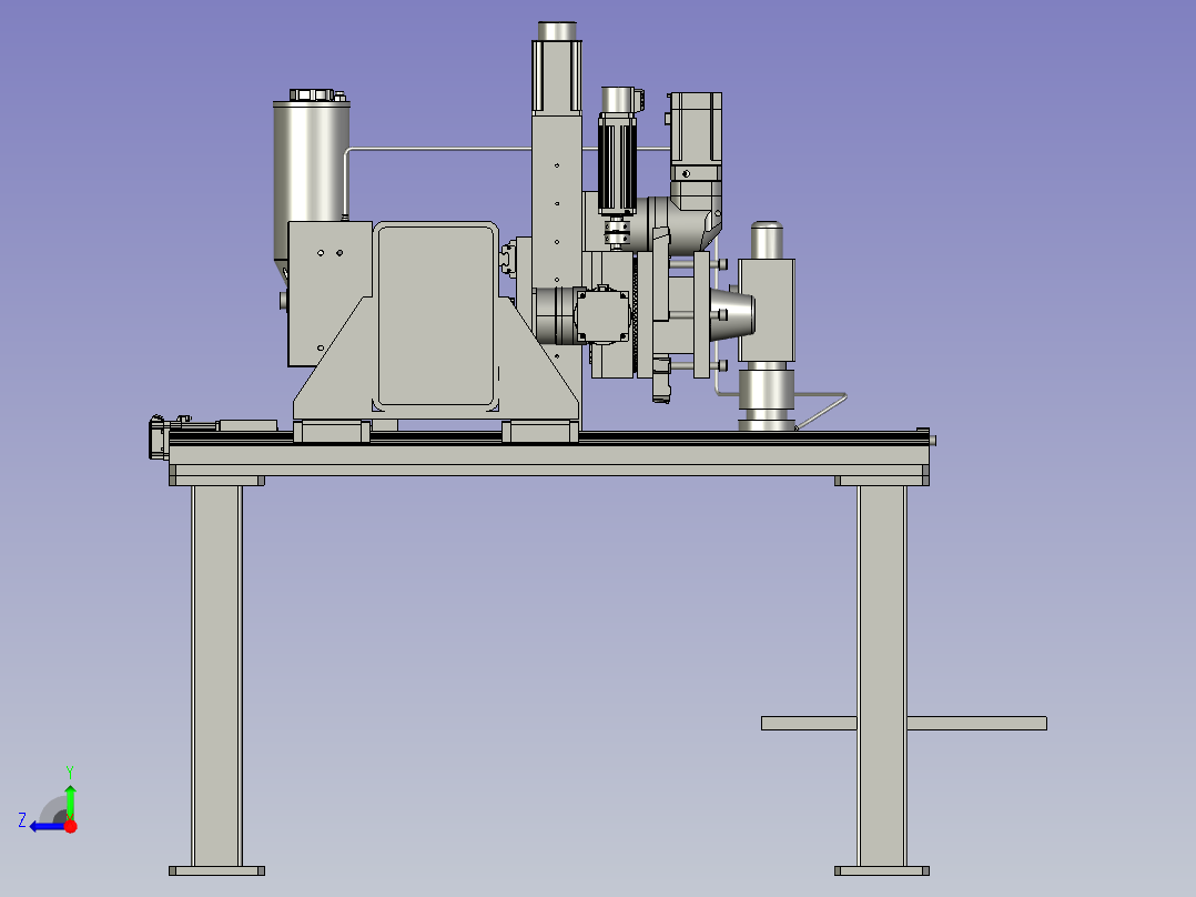框架式伺服滚珠丝杆机构右视图