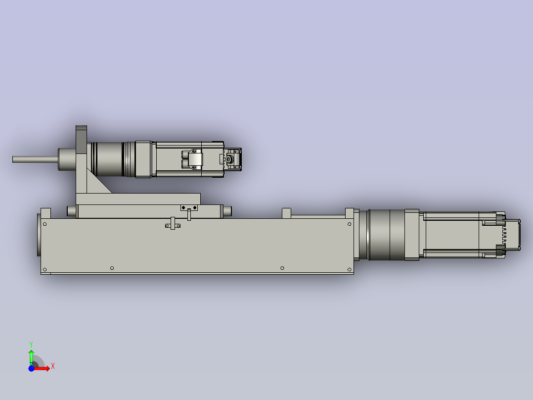 伺服钻削机构单侧前视图