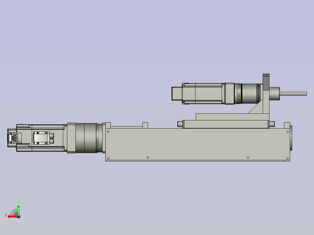 伺服钻削机构单侧后视图