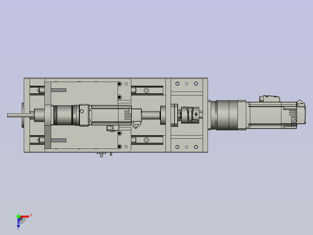 伺服钻削机构单侧俯视图