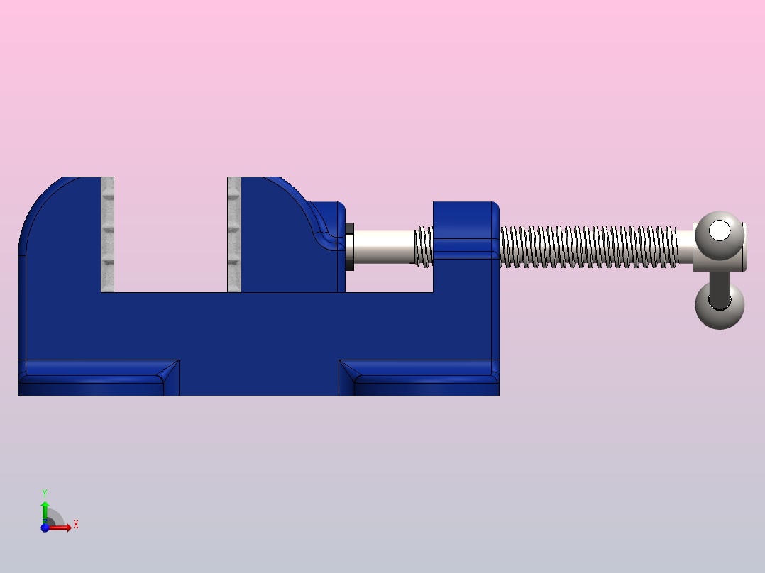 机械台钳前视图