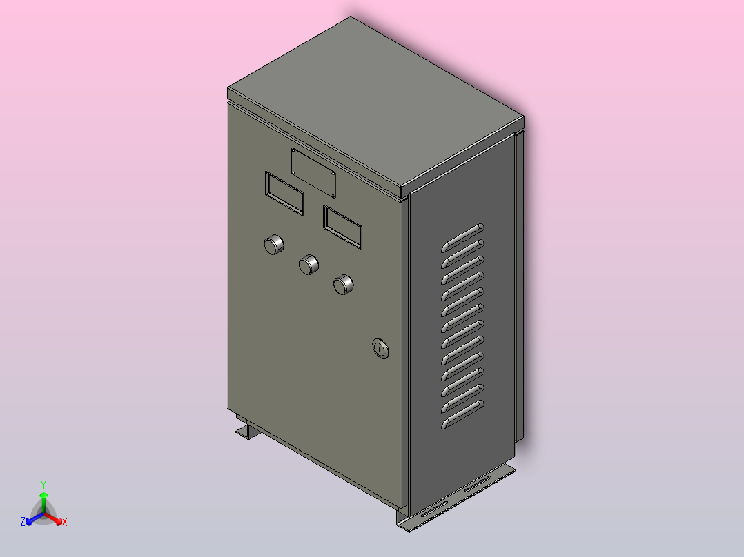 XJZ1-14～30自耦减压起动控制箱三维模型202010主视图