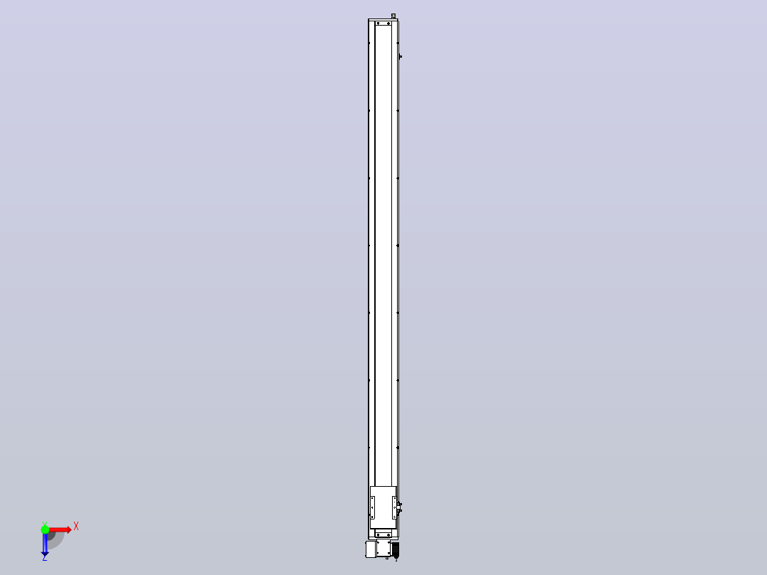 SCM14-2000-LD滚珠花健、支撑座、滚珠丝杠、交叉导轨、直线模组俯视图