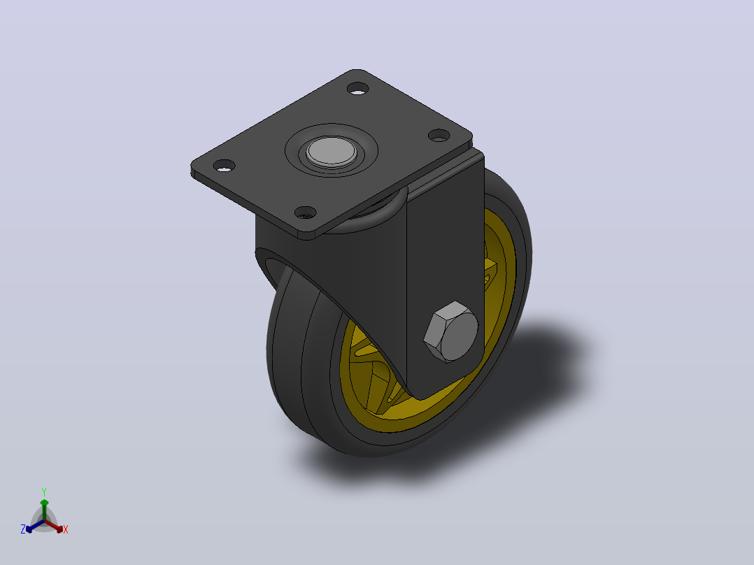 Z11-01-075-402B中型轮[B11-01-125-402B]脚轮主视图