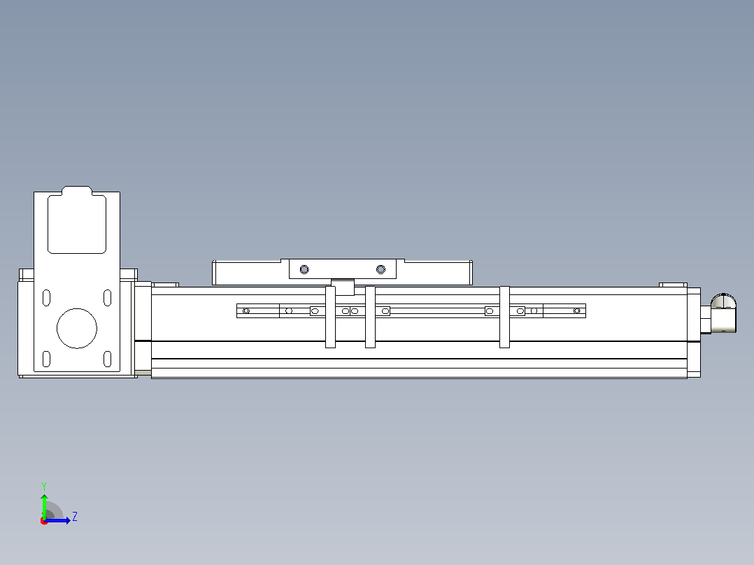 MCB10无尘皮带滑台[MCB10-L32-100-LU-100W-C3]左视图