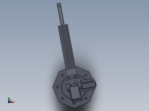 三自由度球坐标机械手设计CAD图纸说明书SolidWorks三维模型 前视缩略图