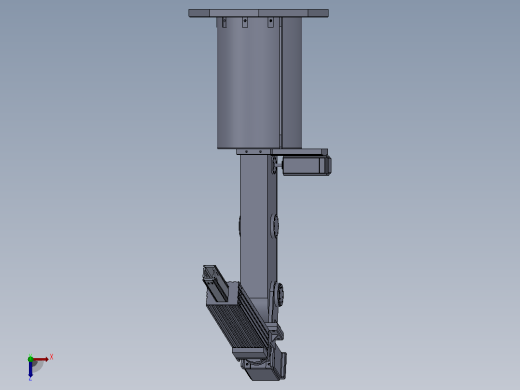 三自由度球坐标机械手设计CAD图纸说明书SolidWorks三维模型 俯视缩略图