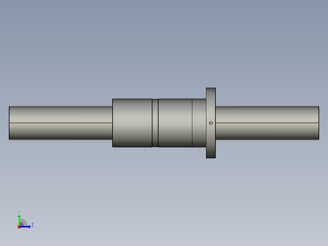 FFZD10016-5滚珠丝杆3D模型左视图