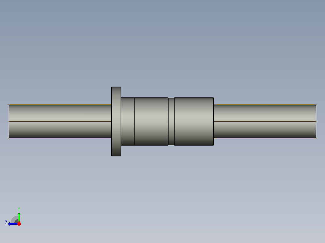 FFZD10016-5滚珠丝杆3D模型右视图
