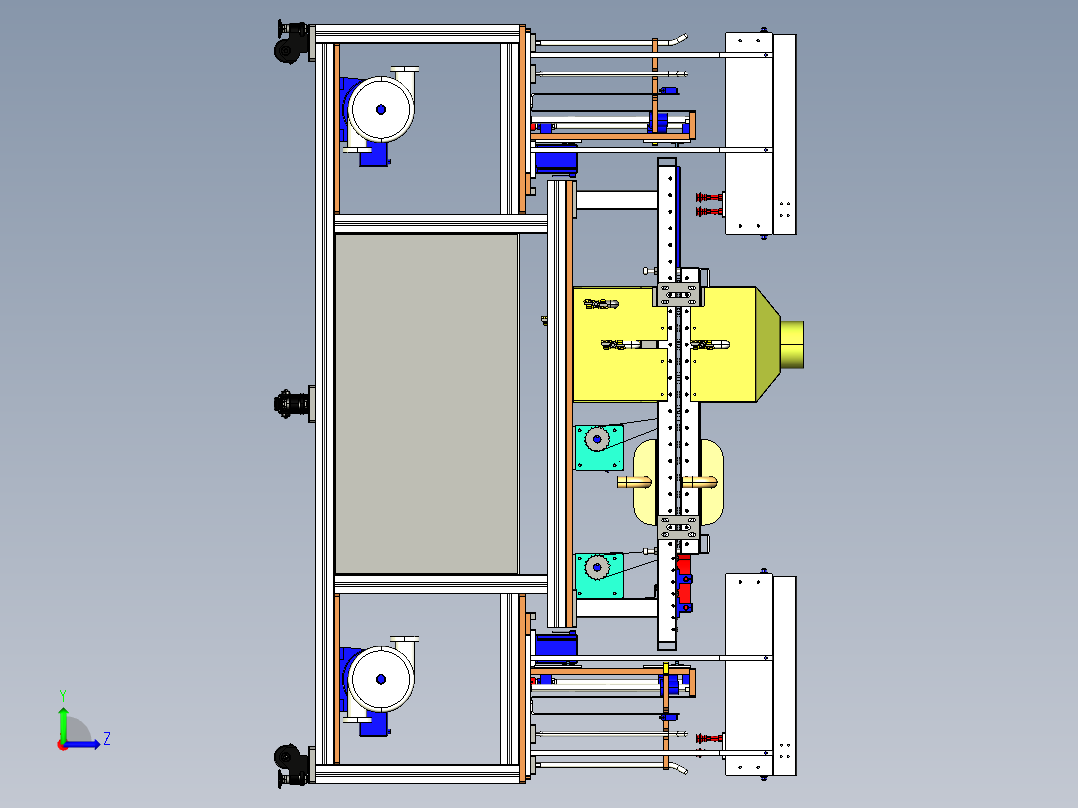 薄片自动清洗机（洗净机）左视图