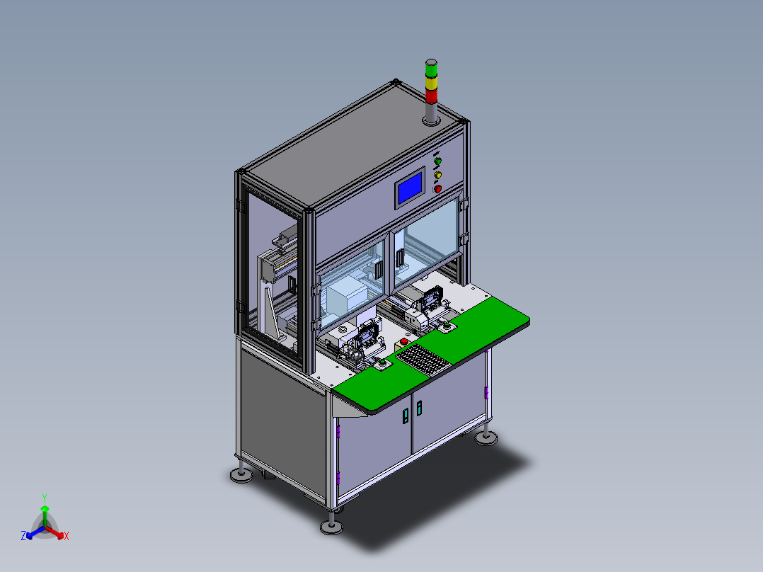 双工位手机外壳抛光机sw18可编辑正等轴测图