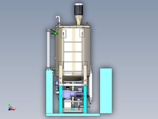 CHEMICAL INJECTION SKID化工罐模型3D图纸 IGS格式前视缩略图