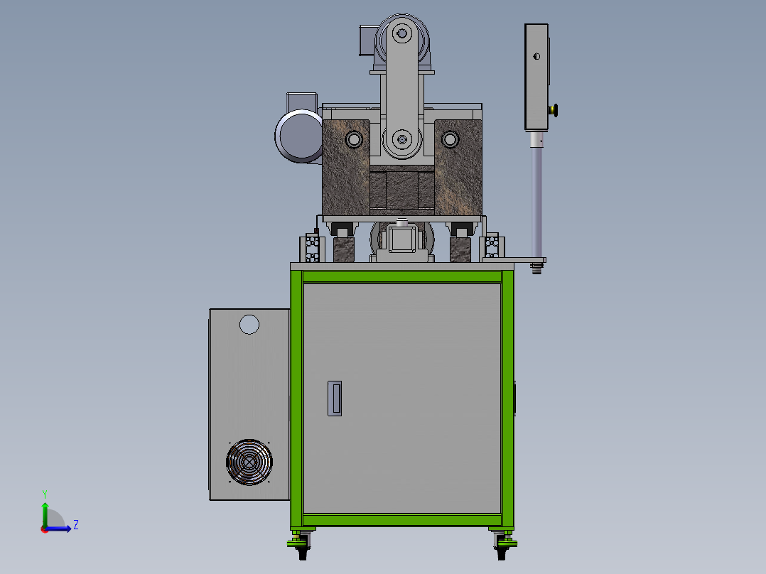 非标深孔钻设备3D图纸 K332左视图