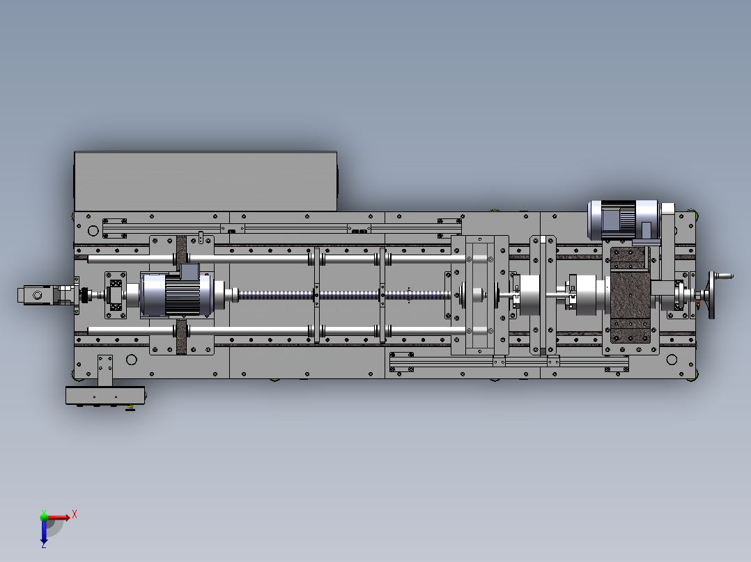 非标深孔钻设备3D图纸 K332俯视图