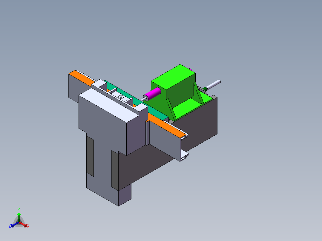 精密机床进给系统的振动分析（毕业设计，SolidWorks源文件）正等轴测图