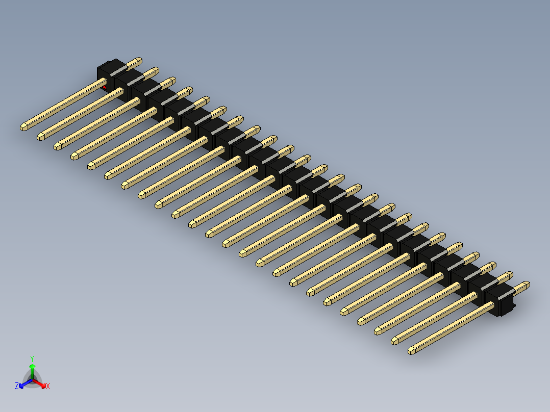 彩色公头100mil（2.54mm）系列-DS1021_black_1x24p_100mil_Type5_rev1.0主视图