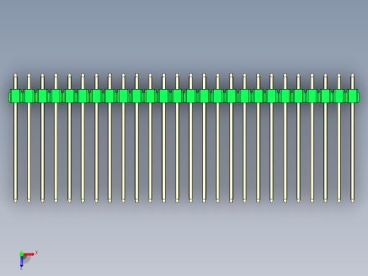 彩色公头100mil（2.54mm）系列-DS1021_green_2x26p_100mil_Type19_rev1.0俯视缩略图