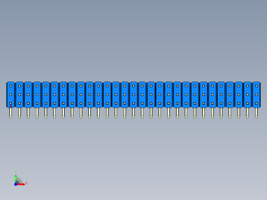 彩色公排针 100mil 2.54mm 系列-DS1022_blue_3x29p_100mil_TypeD_rev1.0前视缩略图