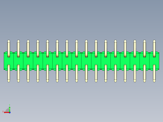 彩色公排针 100mil 2.54mm 系列-DS1022_green_32p_100mil_TypeSMT_rev1.0后视缩略图