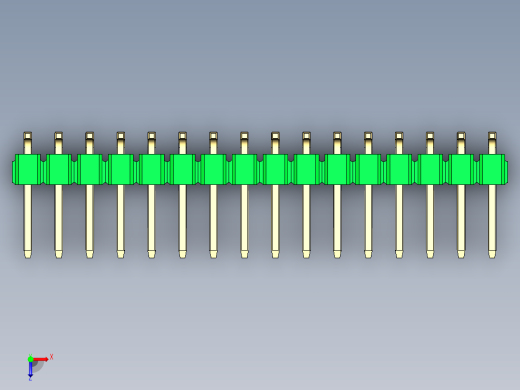 彩色公排针 100mil 2.54mm 系列-DS1022_green_32p_100mil_TypeSMT_rev1.0俯视缩略图