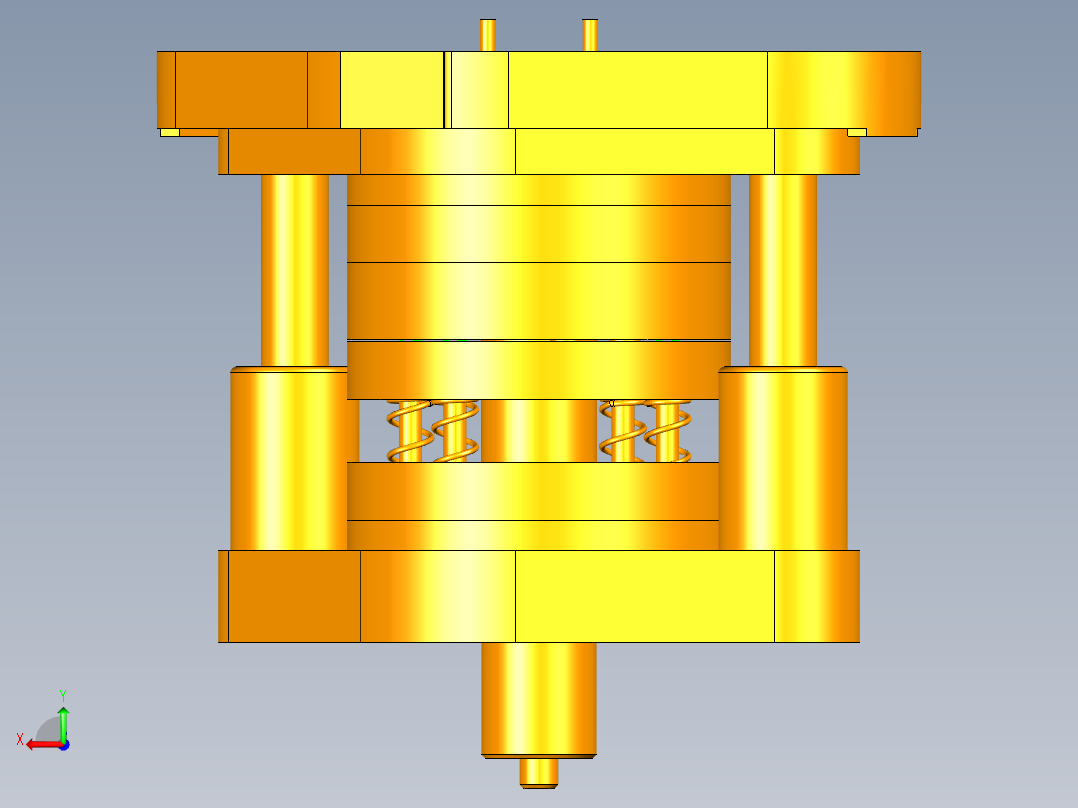 锁前板落料拉深模（CAD图+UG三维）后视图