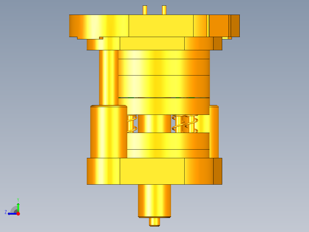 锁前板落料拉深模（CAD图+UG三维）右视图
