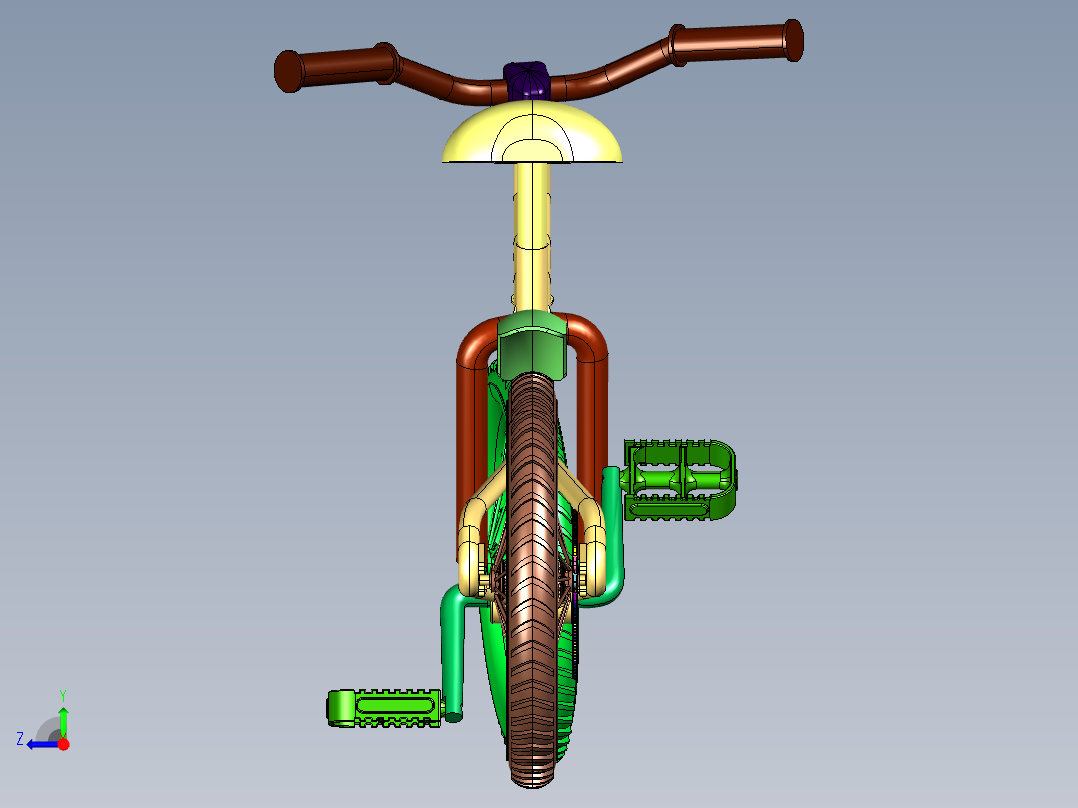 小朋友专属的软尾山地车右视图
