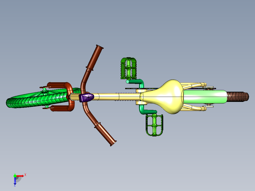 小朋友专属的软尾山地车俯视图
