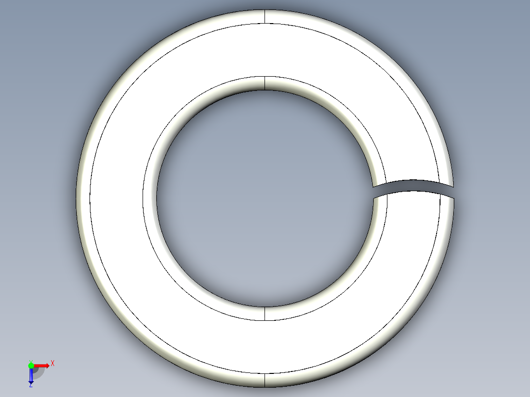 紧固件-IGES 0.3750 Split Washer俯视图