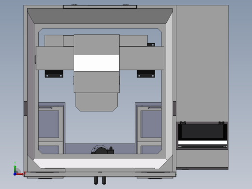 一台双头精雕机钣金 非标自动化设备3D图纸设计前视缩略图