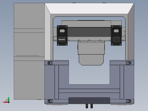 一台双头精雕机钣金 非标自动化设备3D图纸设计后视缩略图